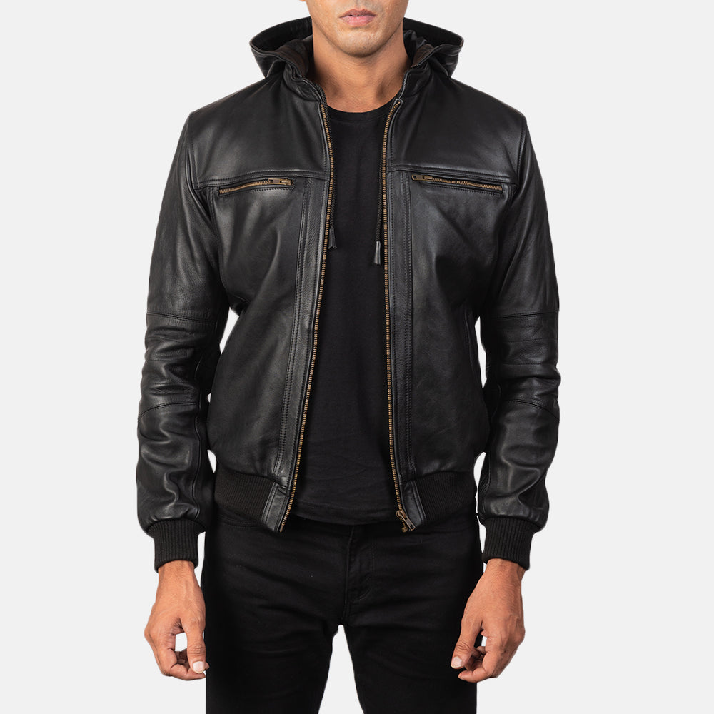 Mens short leather jacket Clearance